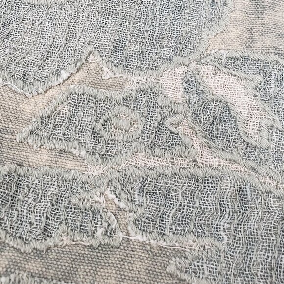 Pottery Barn  Blue Cotton Tapestry Pillow Sham  24" square with button closure - Picture 5 of 8